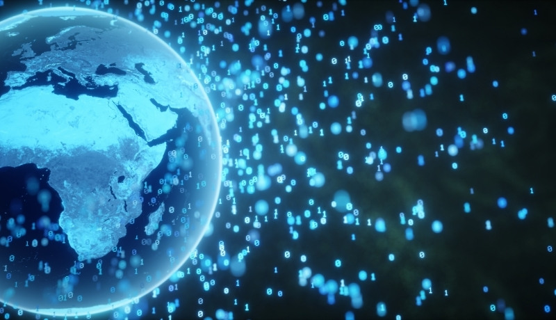 Darstellung einer vernetzten digitalen Welt